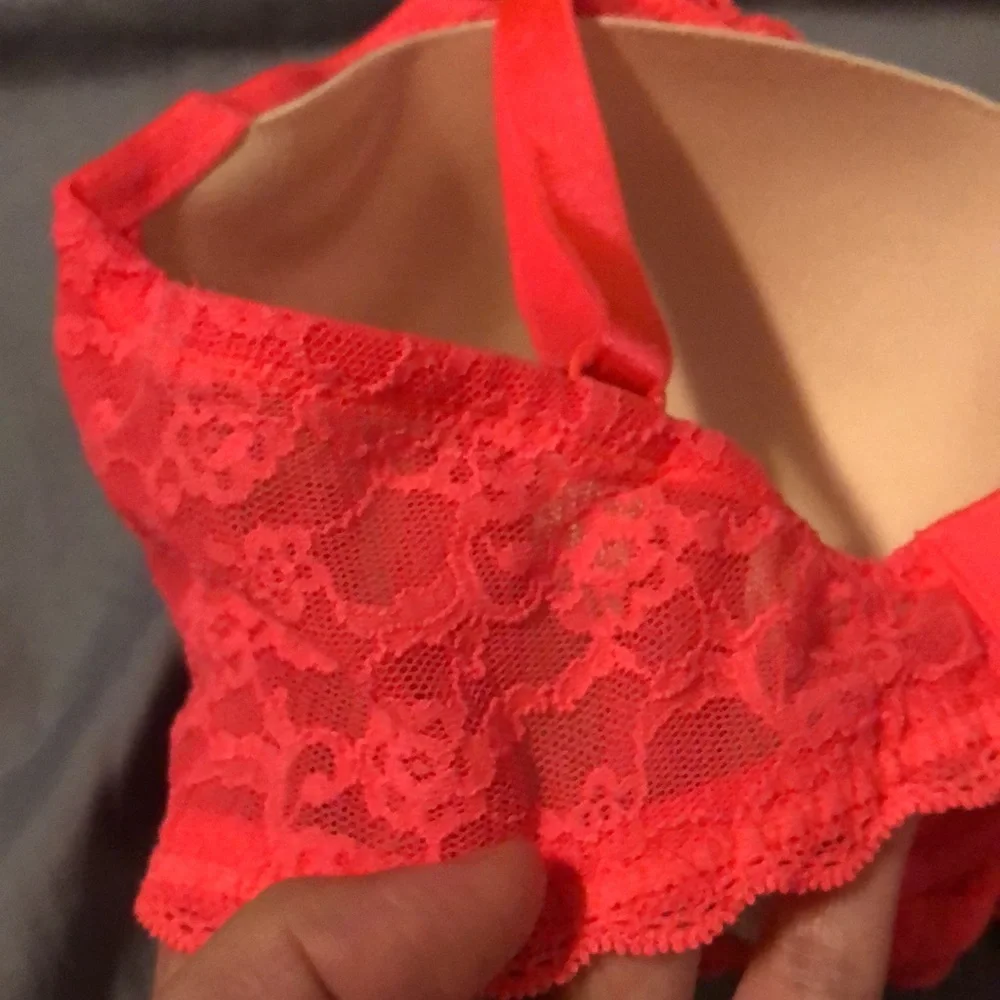 V.S | Lined Demi Ruched Sherbet Orange Bra - Picture 5 of 5